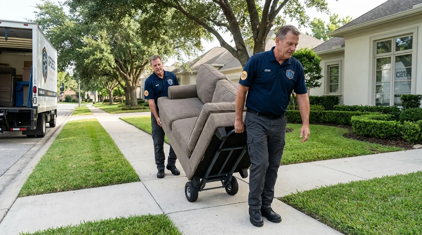 Local residential moving crew loading furniture in Waianae, HI
